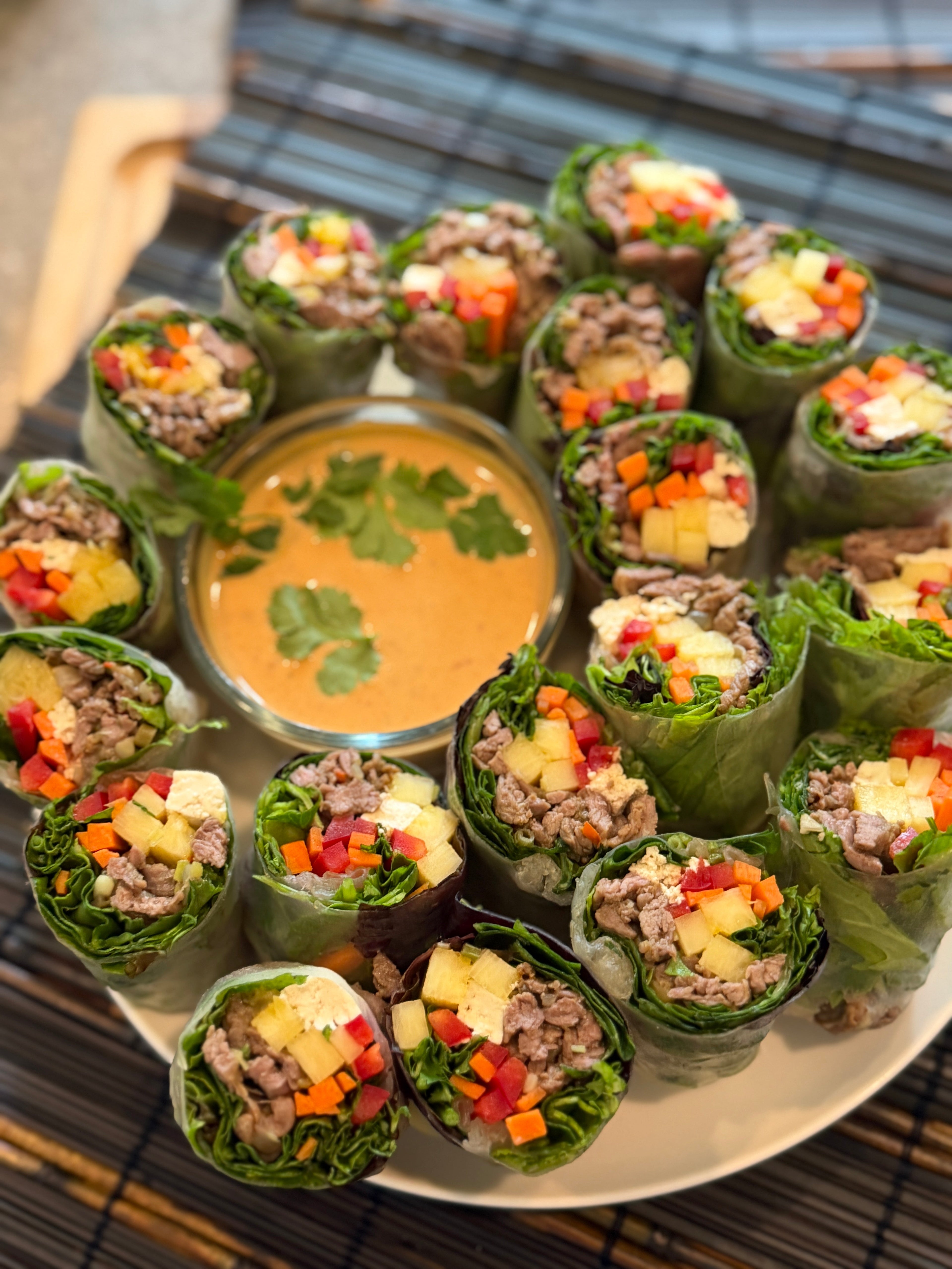 Lemongrass Beef & Pineapple Summer Rolls