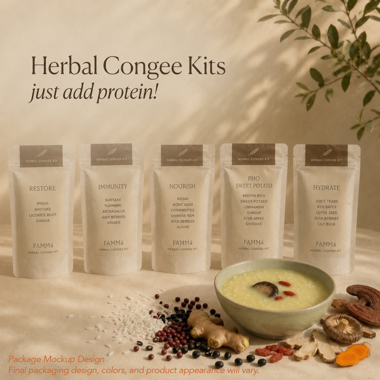 Herbal Congee (Rice Porridge) Kits