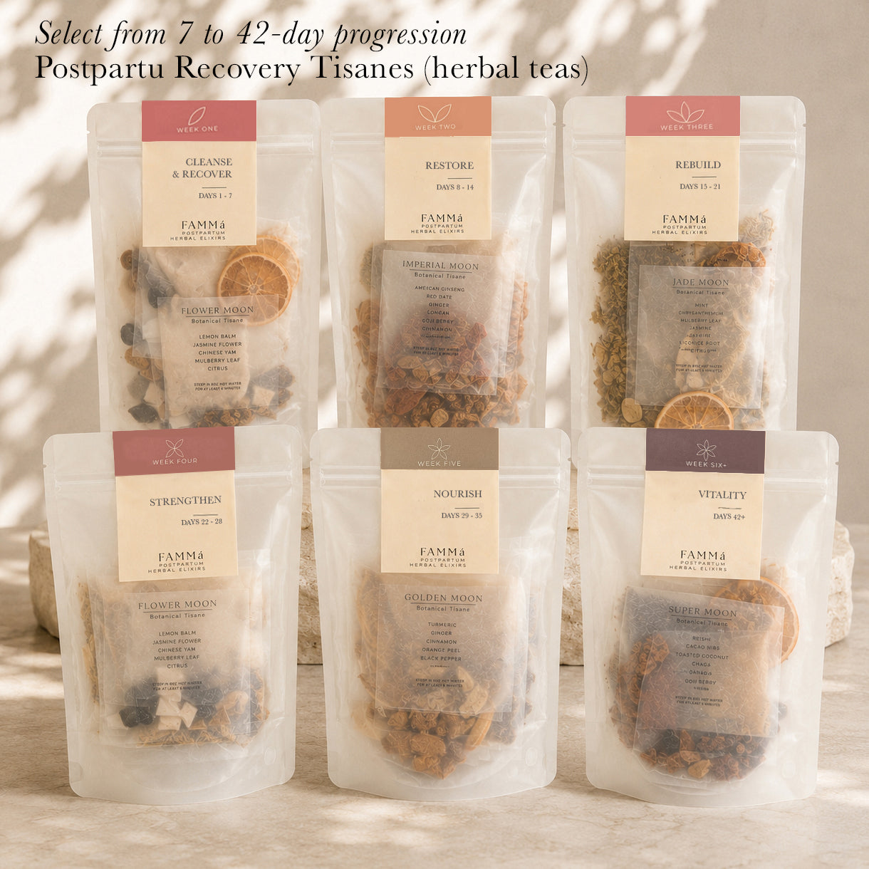 7 to 42 day Progression Postpartum Tisane Bundle